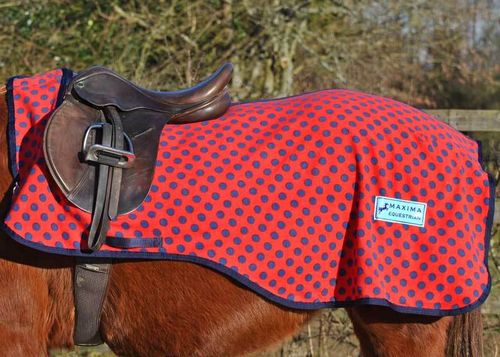 RED WITH NAVY SPOT FLEECE EXERCISE SHEET