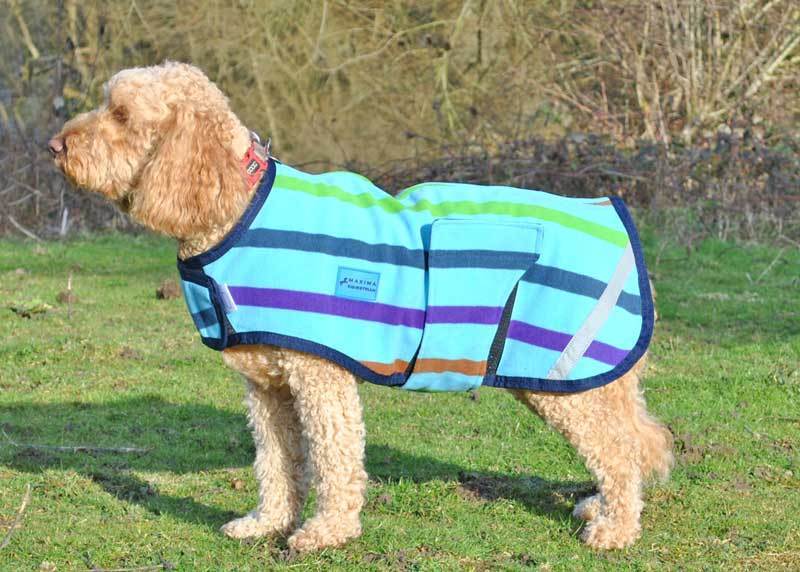 Fleece Dog Coat Multi Stripe S M, How Warm Is A Dog S Coats Uk